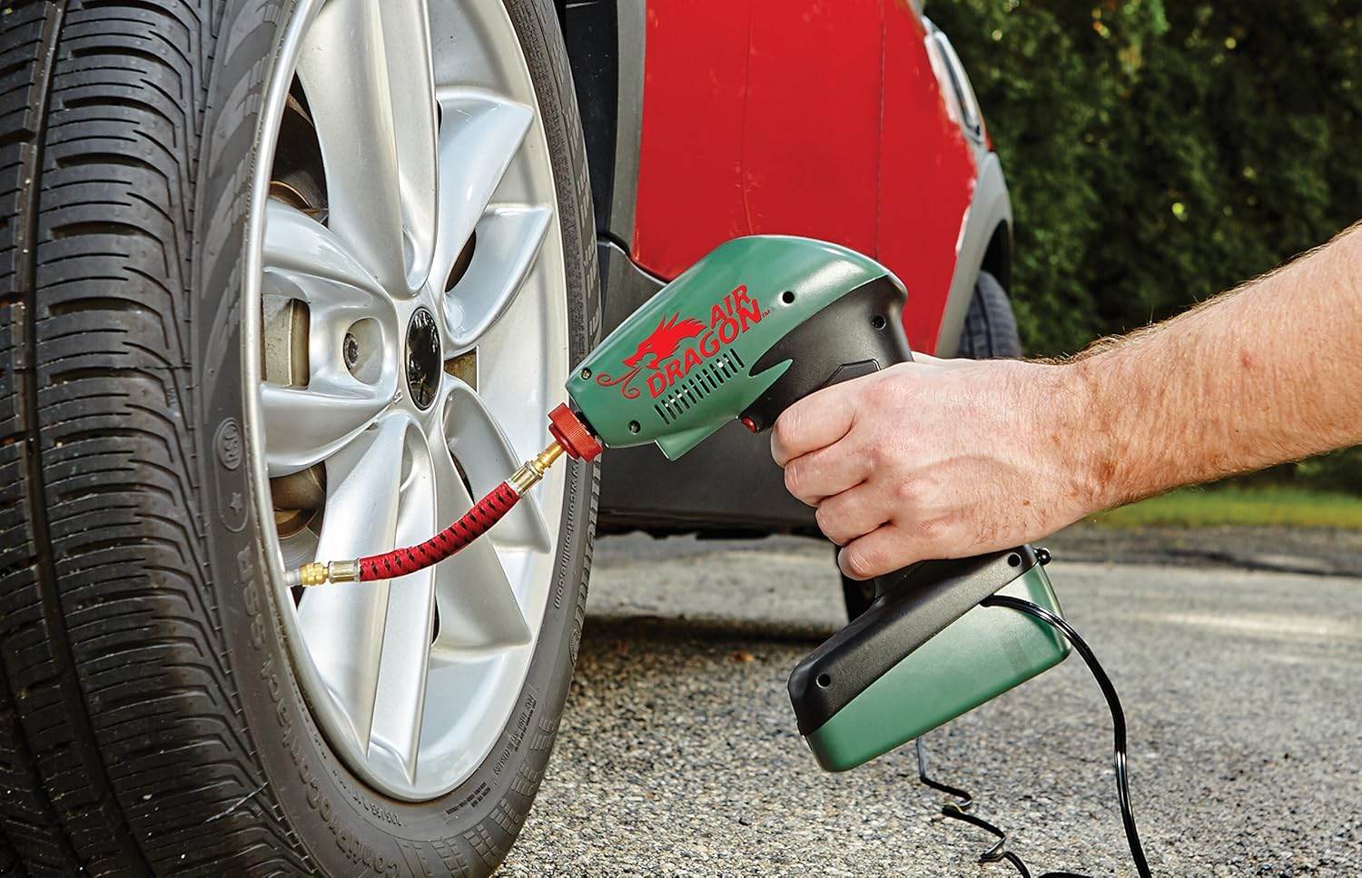 Portable Air Dragon Tire Inflator with Auto Shut-Off – 12V Car Air Compressor with LED Light & Long Cord - CRIMARA