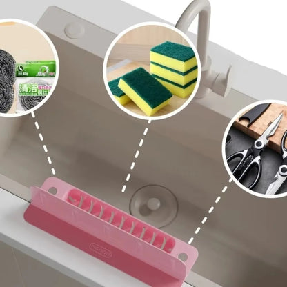 ABS plastic sink organizer with suction base