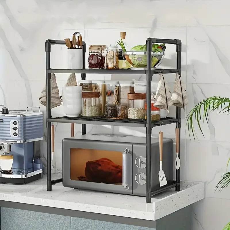 Kitchen Countertop Storage Rack | Heavy-Duty Adjustable Microwave Organizer Stand - Trendhub Pakistan