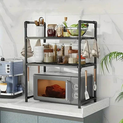 Kitchen Countertop Storage Rack | Heavy-Duty Adjustable Microwave Organizer Stand - Trendhub Pakistan