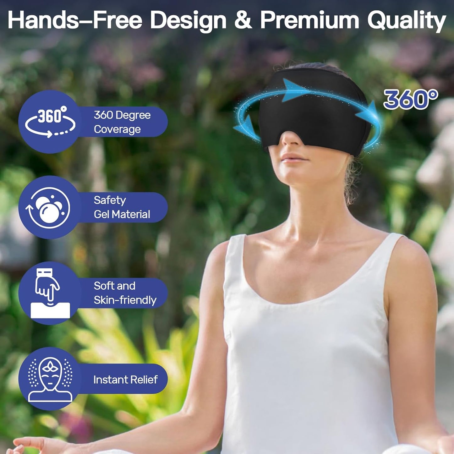 Headache Relief Cap – Hot & Cold Gel Ice Head Wrap for Migraine, Stress, Tension & Sinus Relief | 360° Cooling Therapy Hat for Men & Women - Trendhub Pakistan