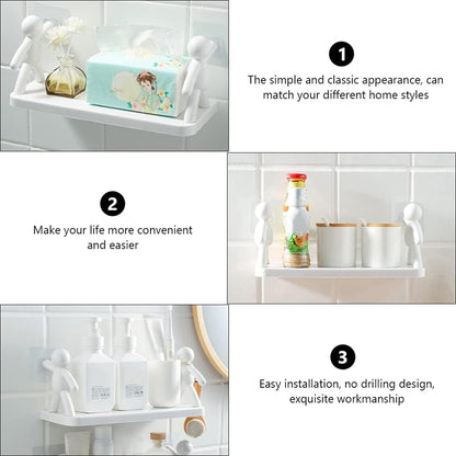 Damage-free removable wall shelf for bathroom, kitchen and living room