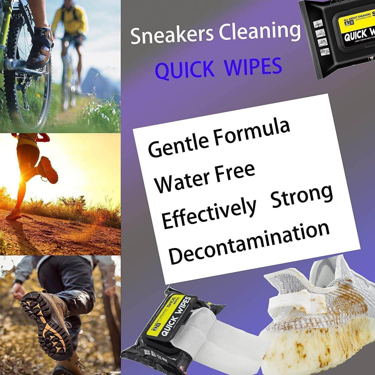 Disposable sneaker cleaner wipes travel pack