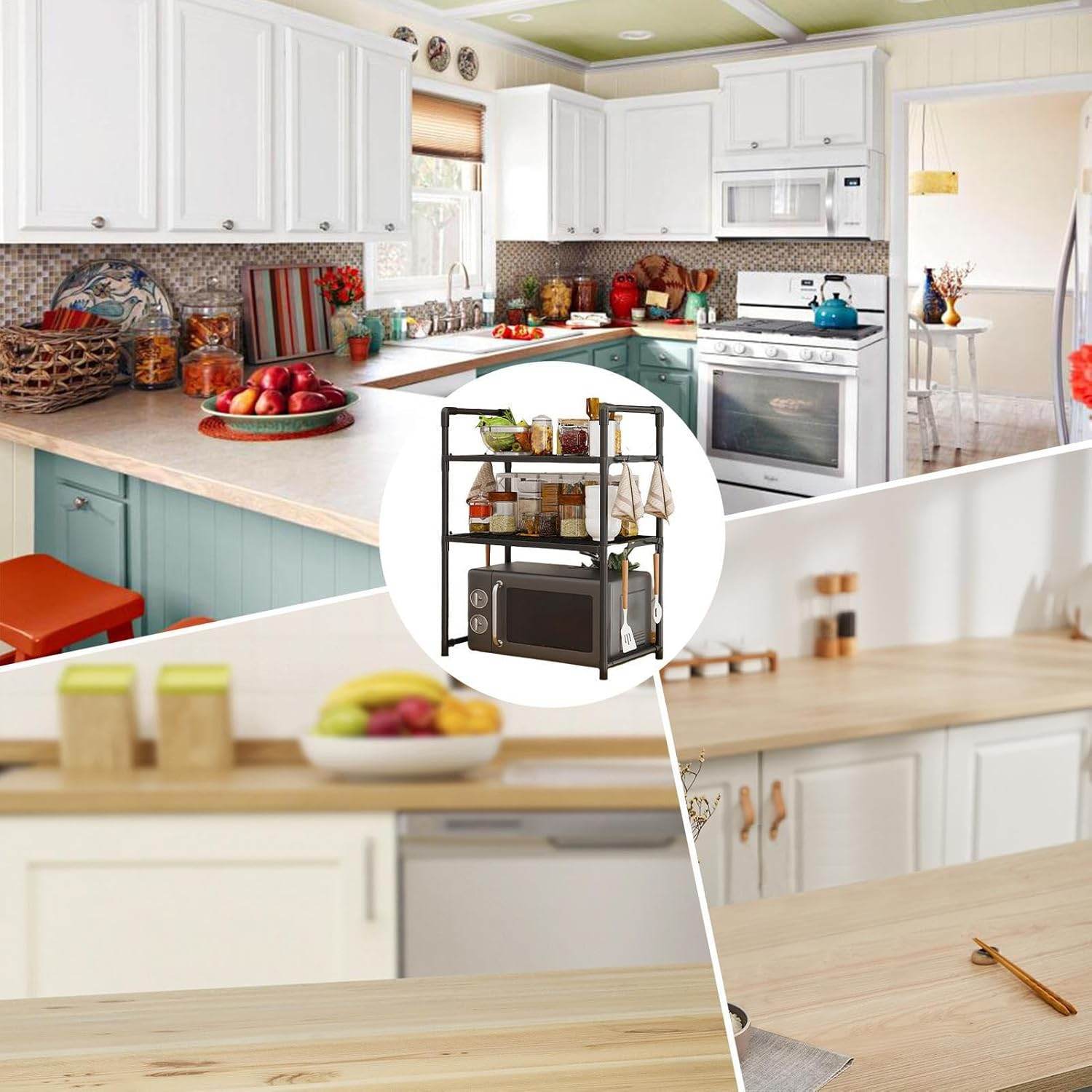 Kitchen Countertop Storage Rack | Heavy-Duty Adjustable Microwave Organizer Stand - Trendhub Pakistan