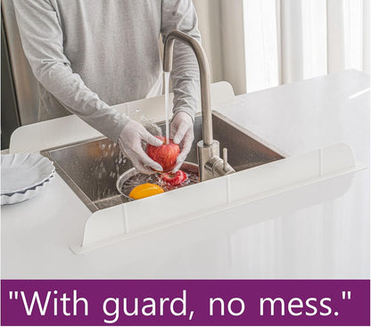 Easy-clean silicone sink splash protector for large sinks