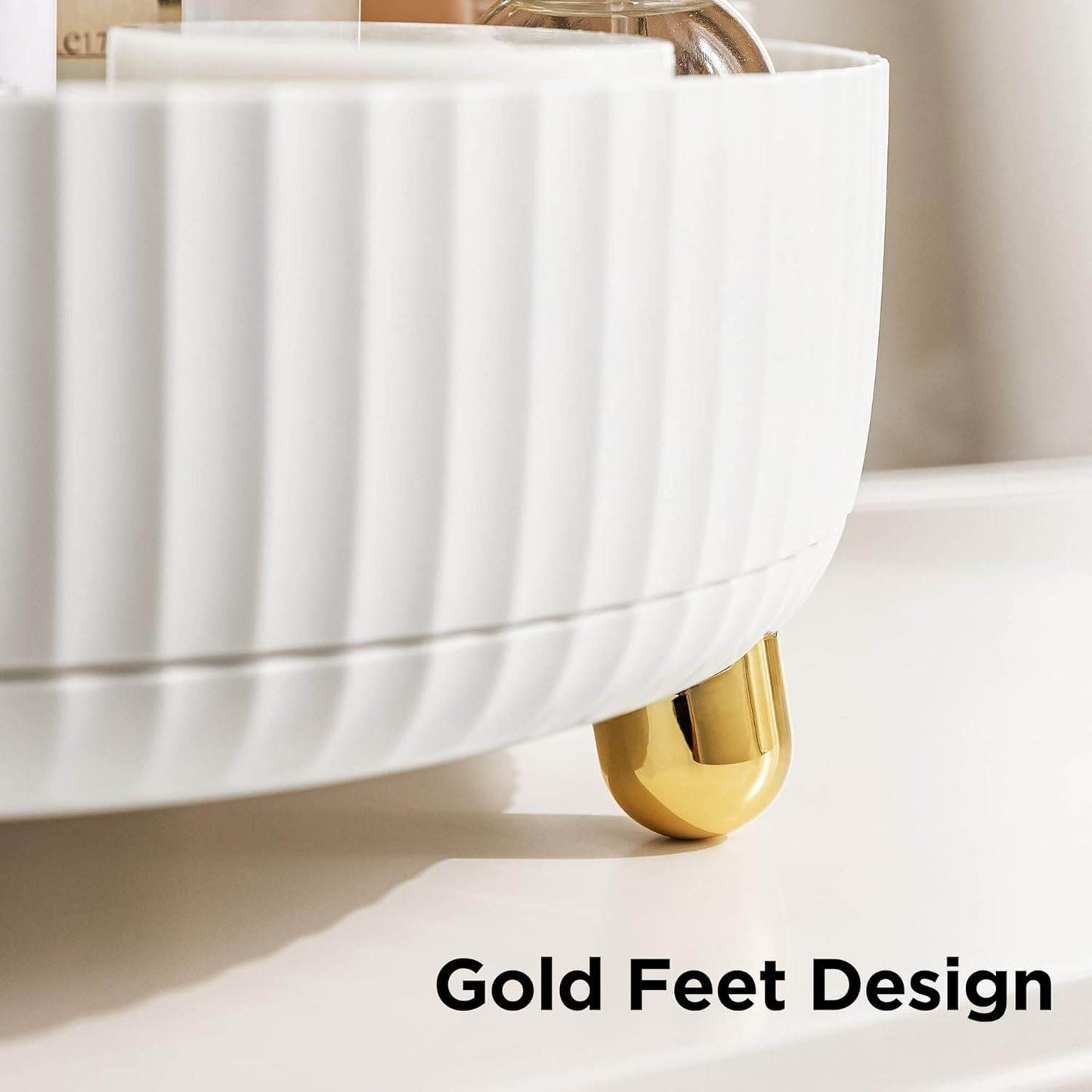 Elegant transparent cosmetic organizer for bathroom and bedroom vanity