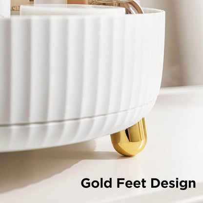 Elegant transparent cosmetic organizer for bathroom and bedroom vanity