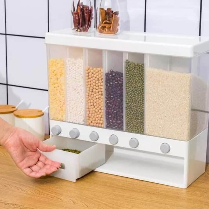 Wall-Mounted Rotating Rice/Cereal Dispenser - 6 Portions - CRIMARA