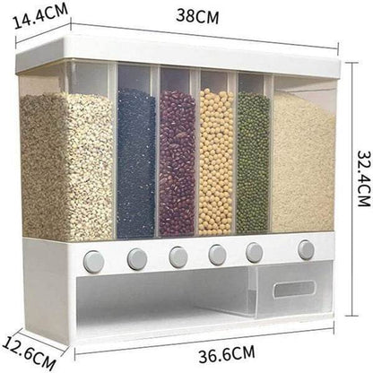 Wall-Mounted Rotating Rice/Cereal Dispenser - 6 Portions - CRIMARA