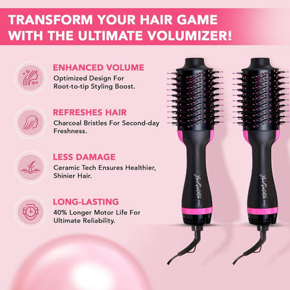 Frizz-Free Hair Dryer Brush with Adjustable Heat Settings