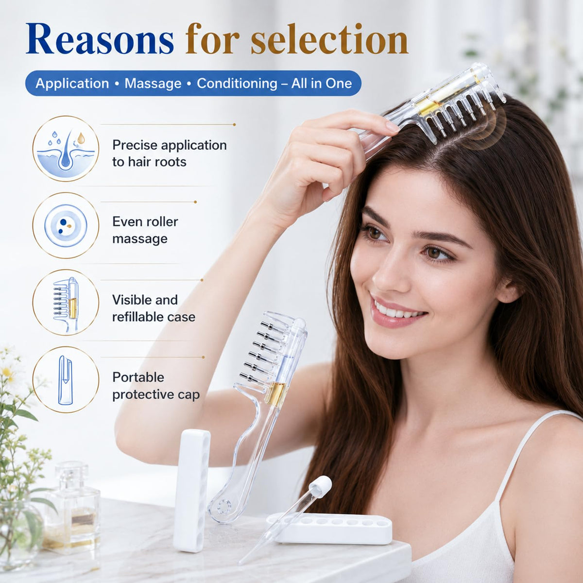 Hair treatment scalp applicator comb
