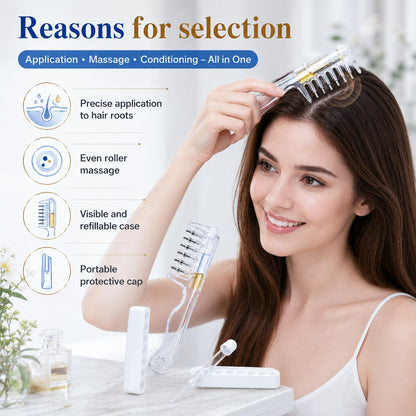 Hair treatment scalp applicator comb