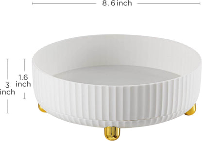 Makeup organizer with 360 spin design for easy access and organization