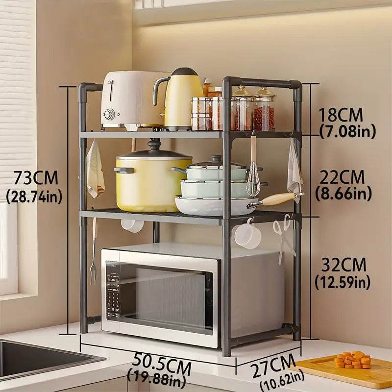 Kitchen Countertop Storage Rack | Heavy-Duty Adjustable Microwave Organizer Stand - Trendhub Pakistan