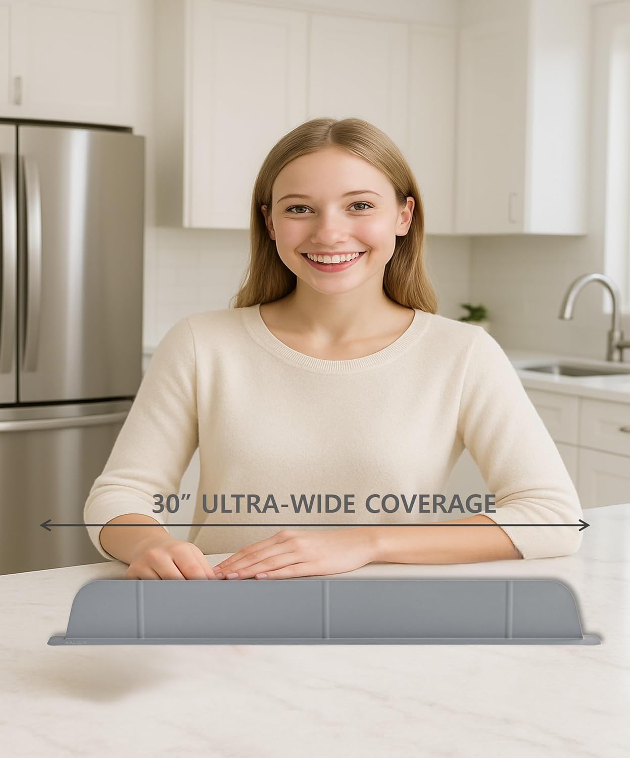 Modern kitchen sink with splash guard water barrier