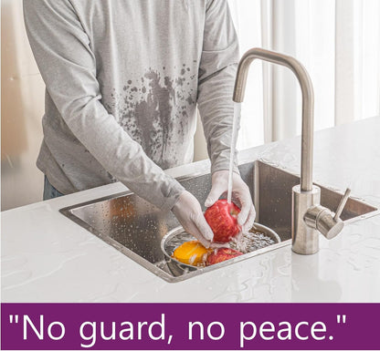 Non-slip kitchen sink splash guard without suction cups