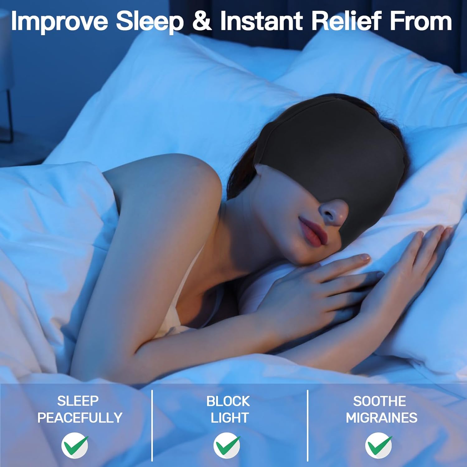 Headache Relief Cap – Hot & Cold Gel Ice Head Wrap for Migraine, Stress, Tension & Sinus Relief | 360° Cooling Therapy Hat for Men & Women - Trendhub Pakistan