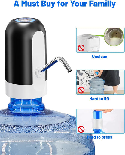 Portable water bottle pump with 1200mAh battery