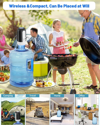 Rechargeable water pump for large water jugs
