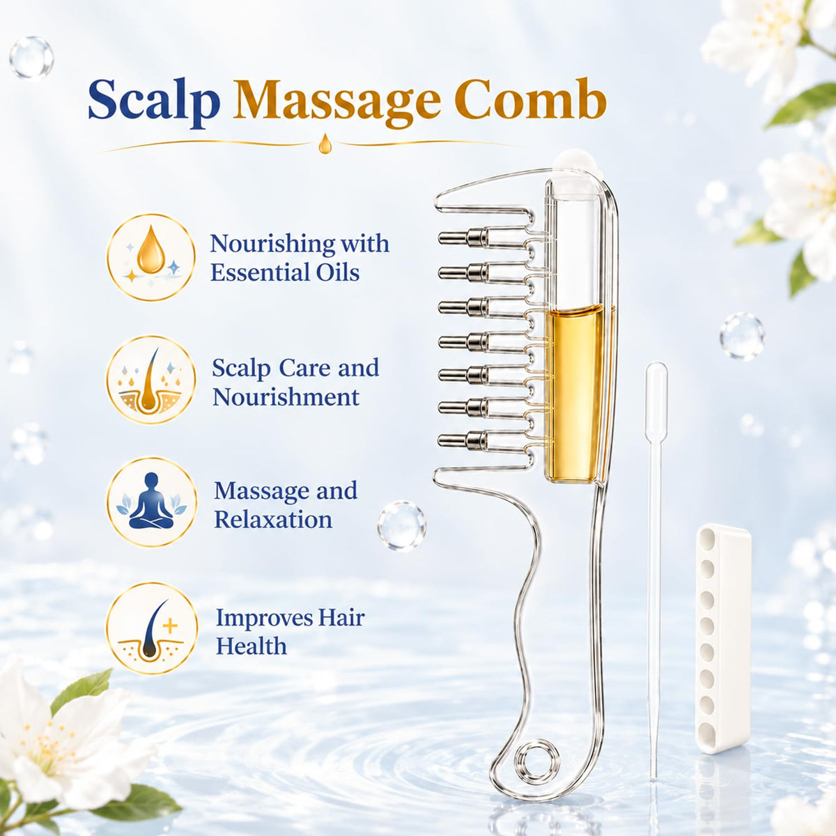 Rollerball scalp serum applicator