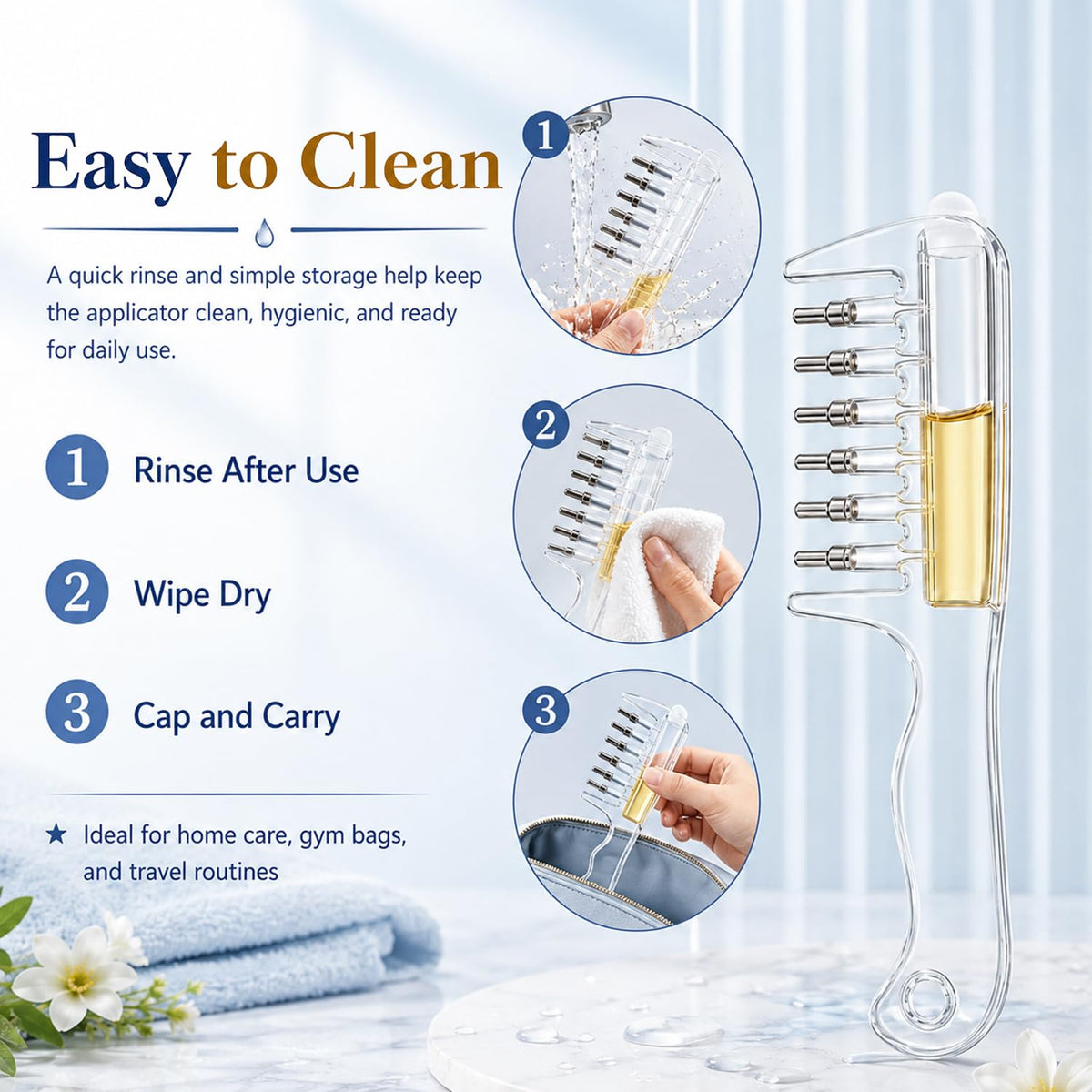 Scalp treatment applicator with rollerball tips