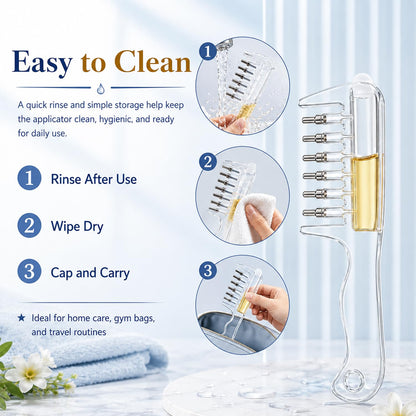 Scalp treatment applicator with rollerball tips