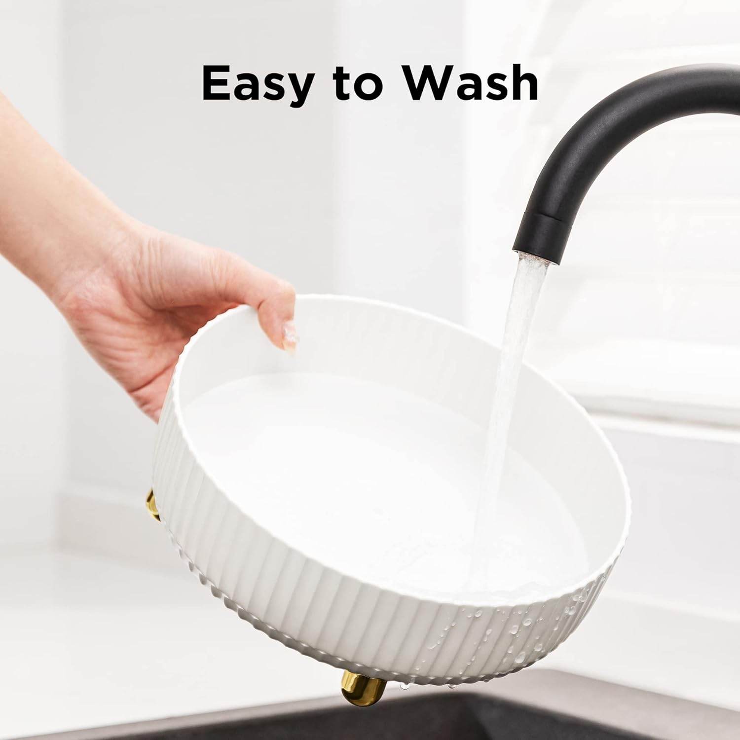 Space-saving makeup and skincare storage organizer for countertop use