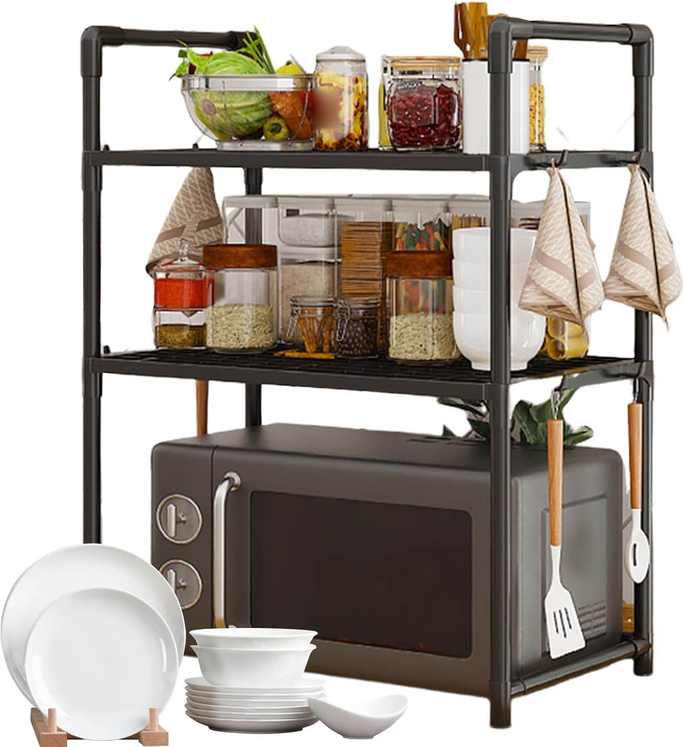 Kitchen Countertop Storage Rack | Heavy-Duty Adjustable Microwave Organizer Stand - Trendhub Pakistan