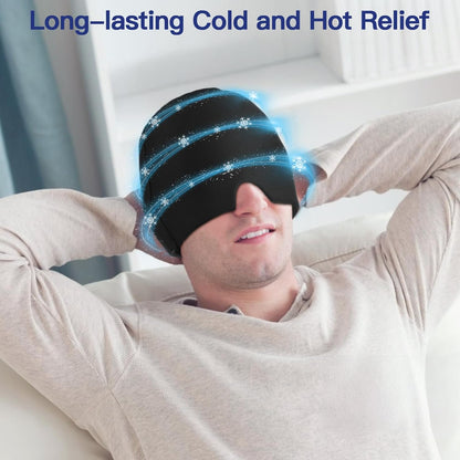 Headache Relief Cap – Hot & Cold Gel Ice Head Wrap for Migraine, Stress, Tension & Sinus Relief | 360° Cooling Therapy Hat for Men & Women - Trendhub Pakistan