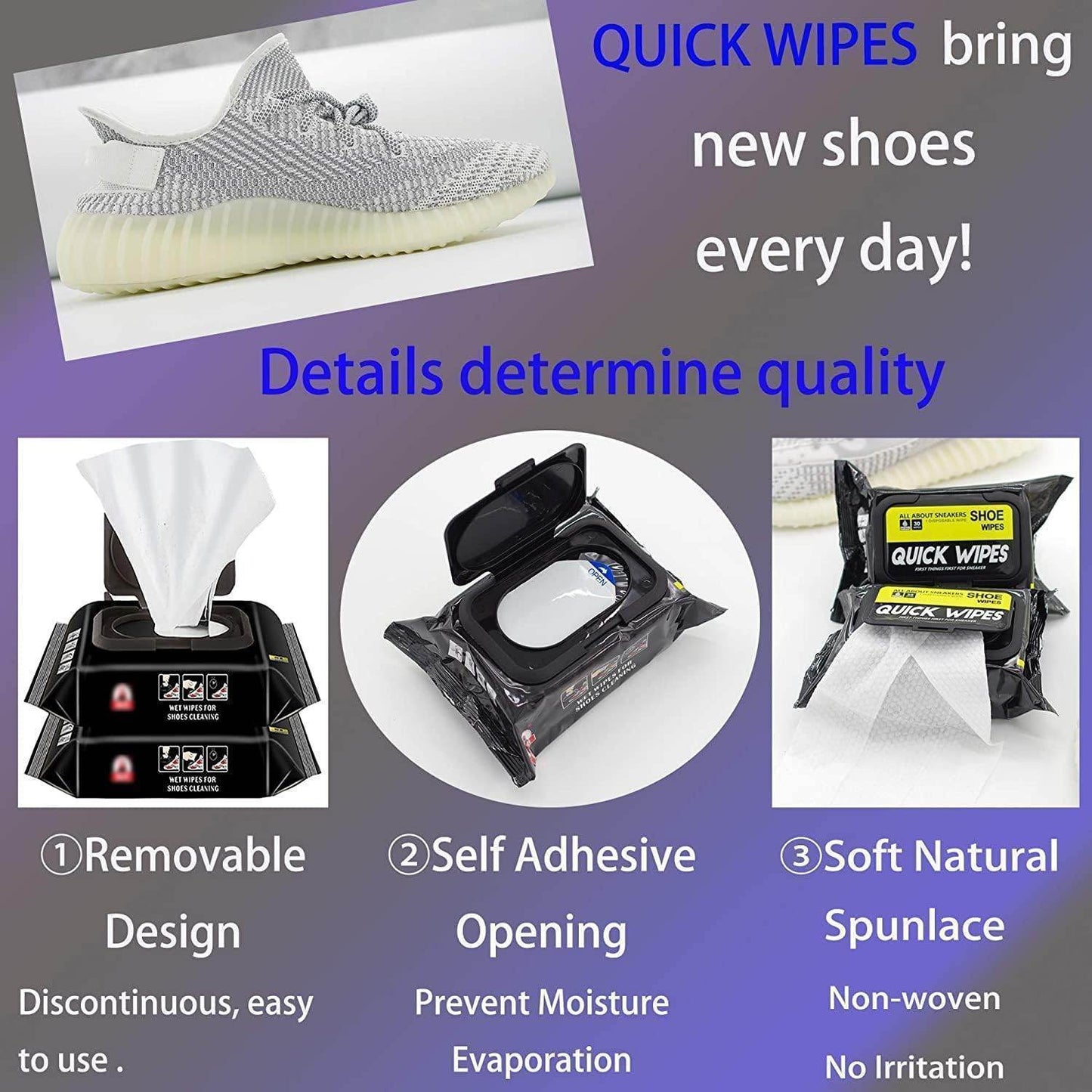 Travel-friendly shoe care wipes box with cover