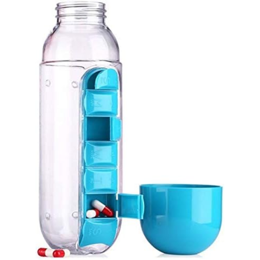 2-in-1 Water Bottle with Pill Organizer