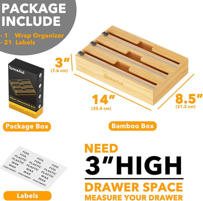 Wax paper holder for kitchen drawer organization