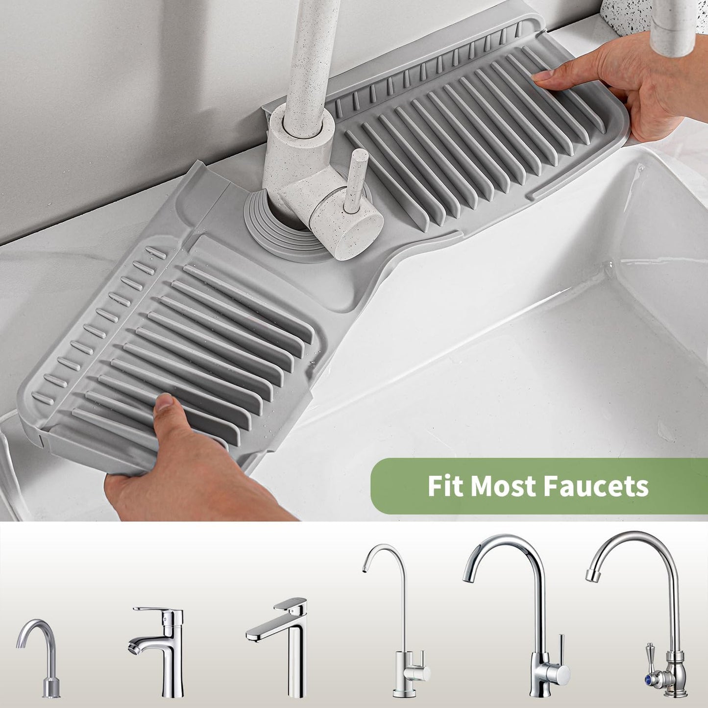 adjustable hole silicone sink mat for faucet