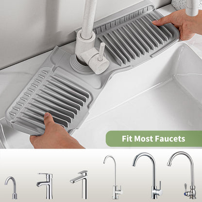 adjustable hole silicone sink mat for faucet
