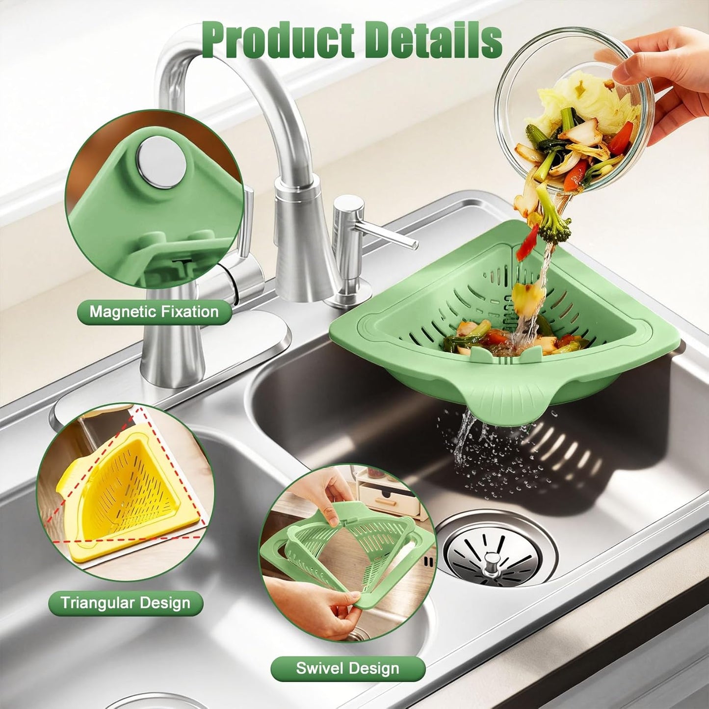 multi functional sink organizer basket for sponge and utensils