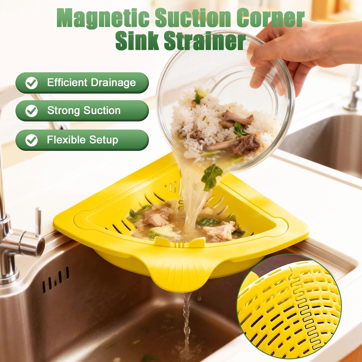 perforated sink basket for fast water drainage