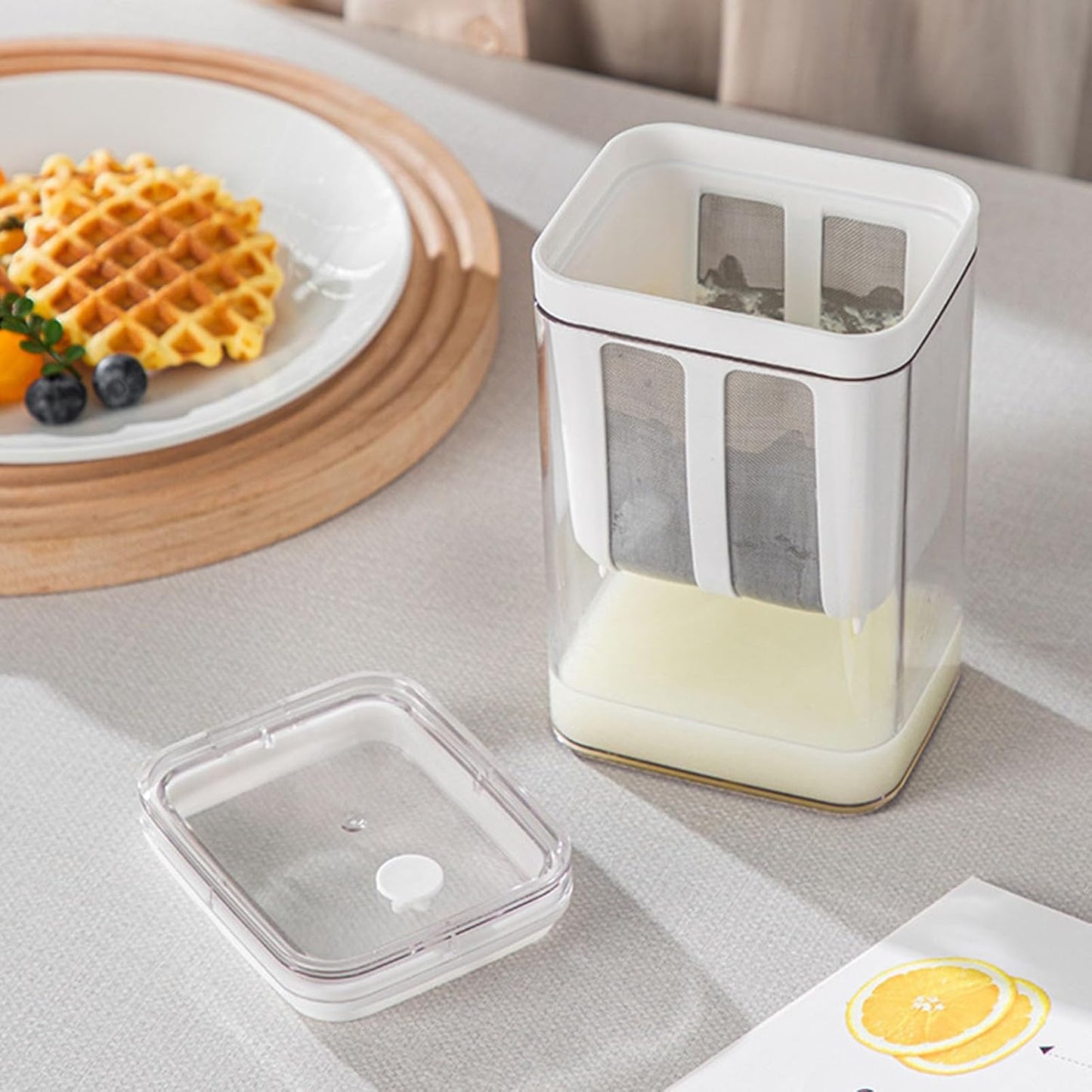yogurt filter container with lid